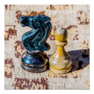 Chess Pawn and Knight - Veterans Poster