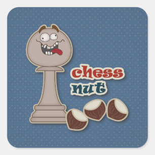 Chess Pawn, Chess Nuts and Chestnuts Square Sticker