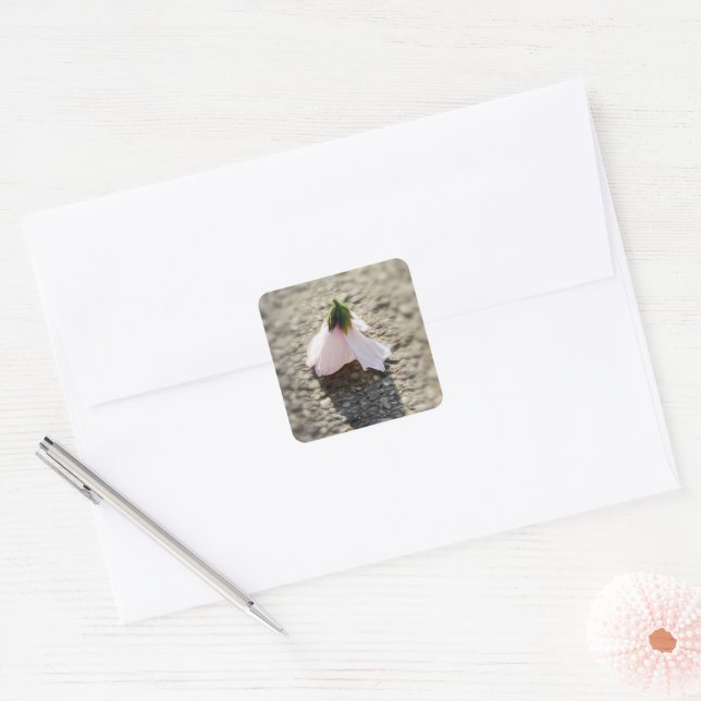 Chess pawn flower square sticker (Envelope)