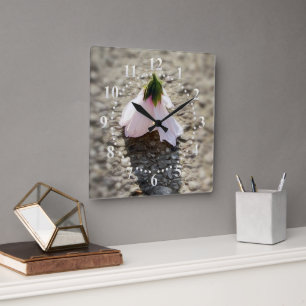 Chess pawn flower square wall clock