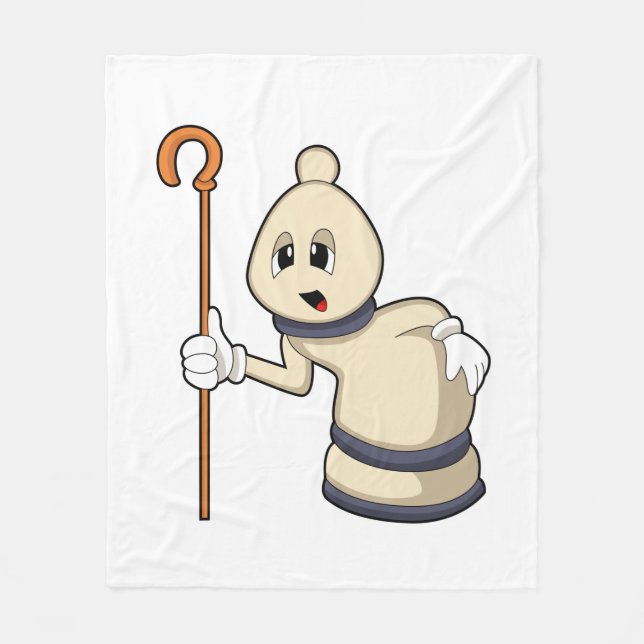 Chess piece Bishop at Chess Fleece Blanket (Front)