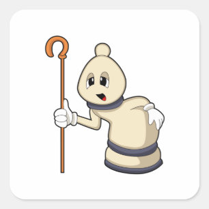 Chess piece Bishop at Chess Square Sticker