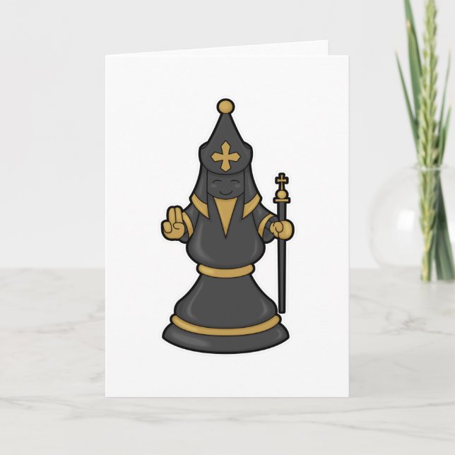 Chess piece Bishop at Chess with Staff Card (Front)