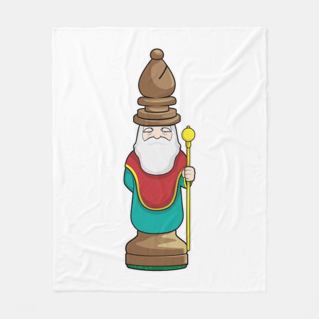 Chess piece Bishop Chess Fleece Blanket (Front)