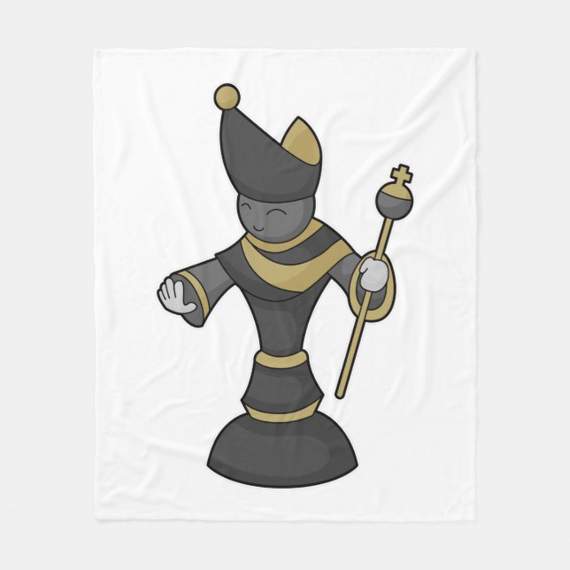 Chess piece Bishop Staff Chess Fleece Blanket (Front)
