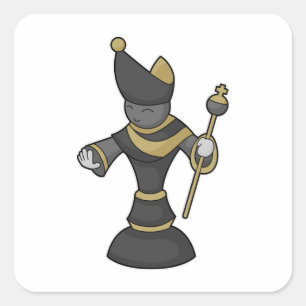 Chess piece Bishop Staff Chess Square Sticker