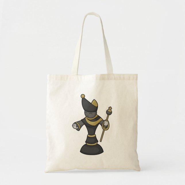 Chess piece Bishop Staff Chess Tote Bag (Front)