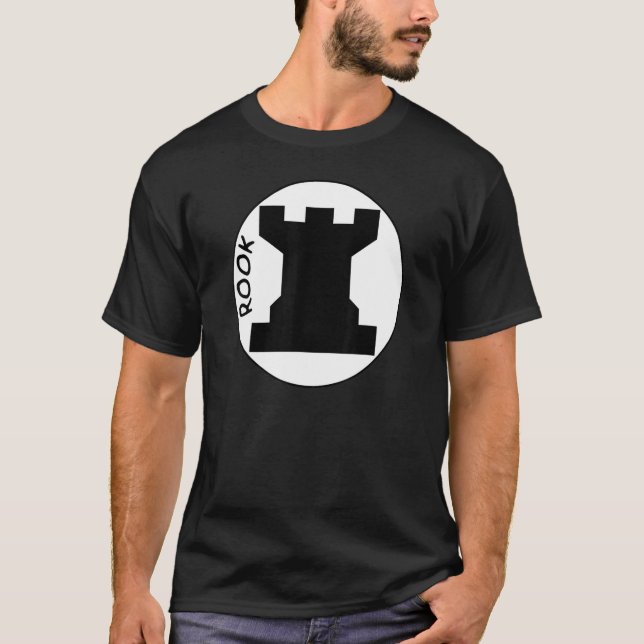 Chess Piece Black Rook Chess Club Rook Black Chess T-Shirt (Front)