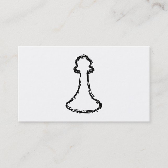 Chess Piece. Black Sketch. Business Card (Front)