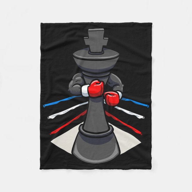Chess Piece Boxer Boxing Gloves King  Fleece Blanket (Front)