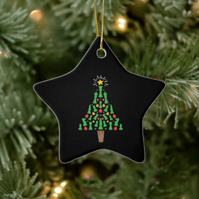 Chess Piece Christmas Tree Ceramic Ornament (Tree)