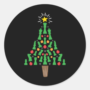 Chess Piece Christmas Tree Classic Round Sticker