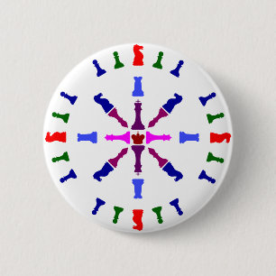 Chess Piece Design 6 Cm Round Badge