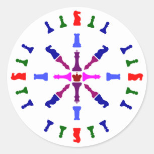 Chess Piece Design Classic Round Sticker