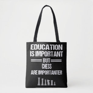 Chess Piece Education Humour Sarcastic Funny Chris Tote Bag