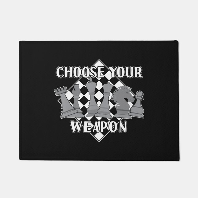 Chess Piece Game Strategy Gift A Chess Player Doormat (Front)