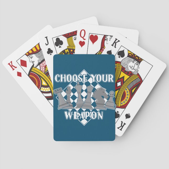 chess piece game strategy gift  a chess player playing cards (Back)
