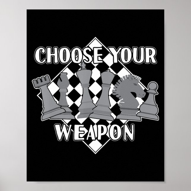 chess piece game strategy gift  a chess player poster (Front)