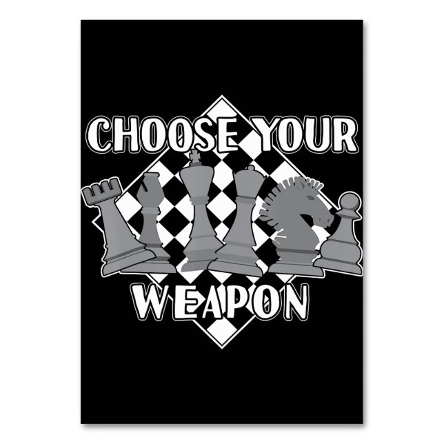 Chess Piece Game Strategy Gift A Chess Player Table Number (Front)
