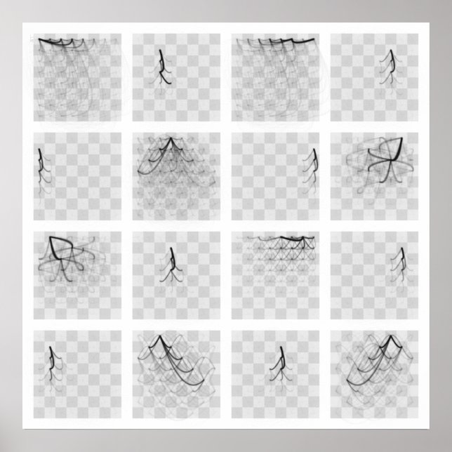 Chess Piece Journeys (Black's Pieces, Square) Poster (Front)