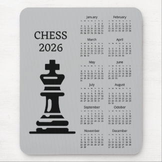 Chess Piece King 2026 Calendar Mousepad