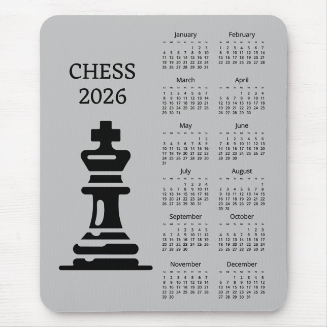 Chess Piece King 2026 Calendar Mousepad (Front)