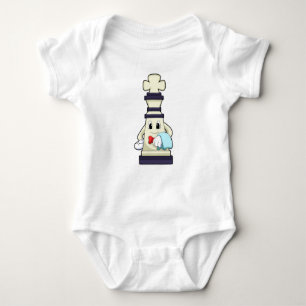 Chess piece King as Waiter with Towel Baby Bodysuit
