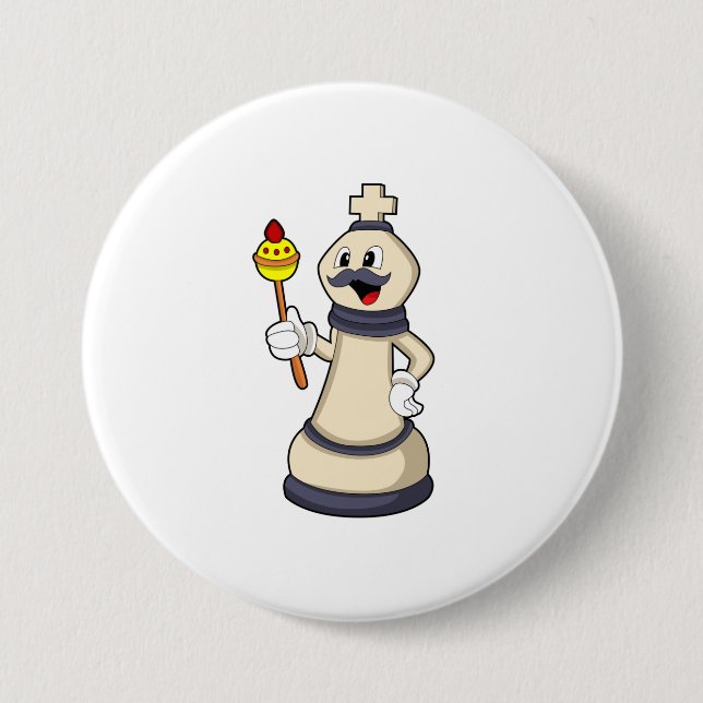 Chess piece King at Chess.PNG 7.5 Cm Round Badge (Front)