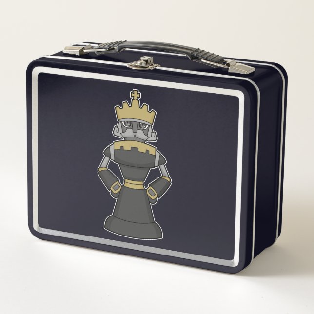 Chess piece King Crown Chess Metal Lunch Box (Front)