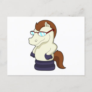 Chess piece Knight as Horse with Sunglasses Postcard