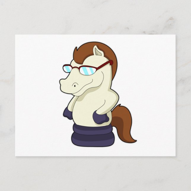 Chess piece Knight as Horse with Sunglasses Postcard (Front)
