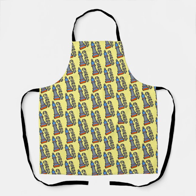 chess piece pattern apron (Front)