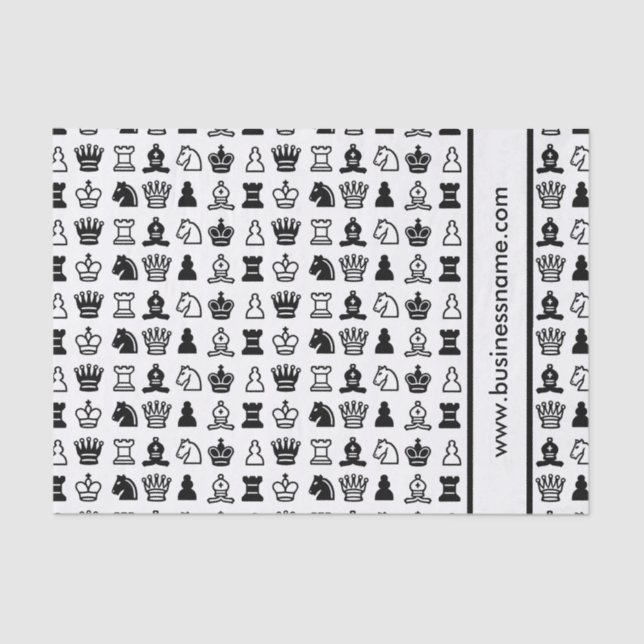 Chess Piece Pattern Custom Text Tissue Paper (Front)