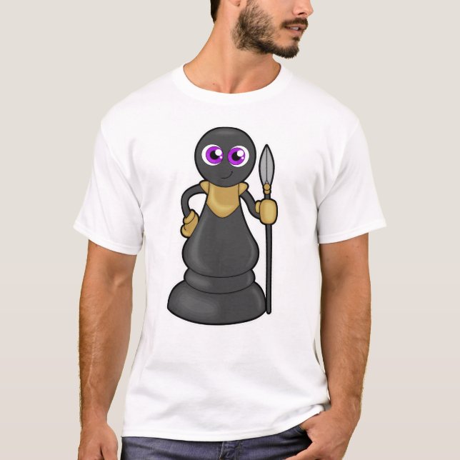 Chess piece Pawn at Chess with Spear T-Shirt (Front)