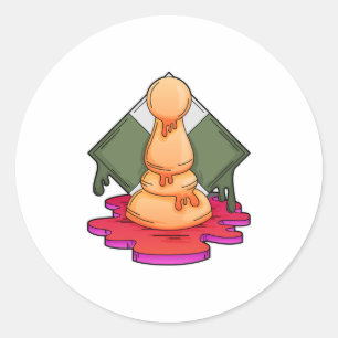 Chess piece Pawn Classic Round Sticker