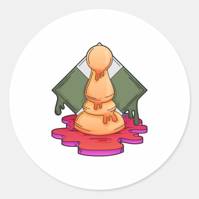 Chess piece Pawn Classic Round Sticker (Front)
