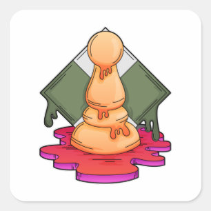 Chess piece Pawn Square Sticker