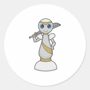 Chess piece Pawn Sword Chess Classic Round Sticker