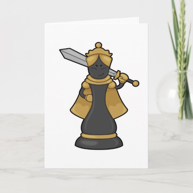 Chess piece Queen at Chess with Sword Card (Front)