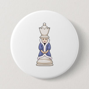 Chess piece Queen Chess 7.5 Cm Round Badge