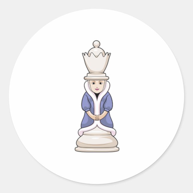 Chess piece Queen Chess Classic Round Sticker (Front)