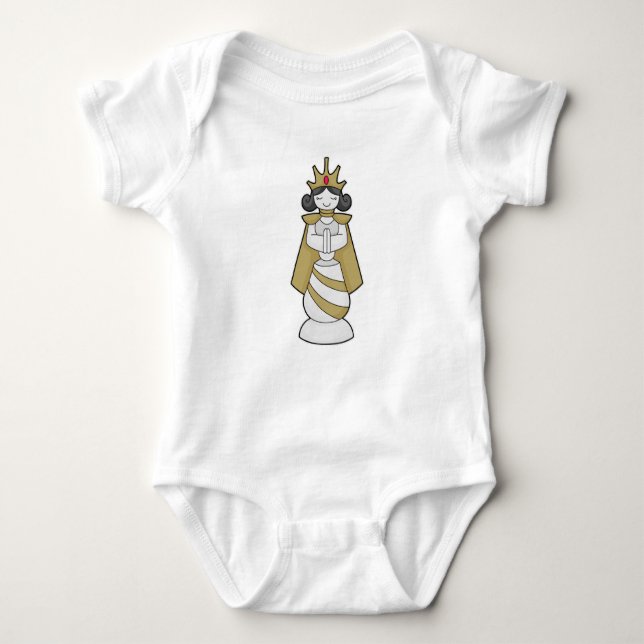 Chess piece Queen Crown Chess Baby Bodysuit (Front)