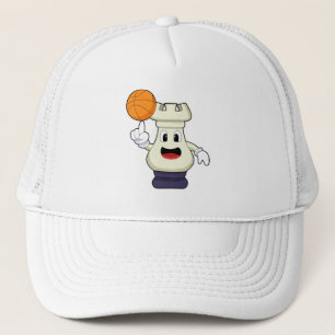 Chess piece Rook at Basketball Sports Trucker Hat