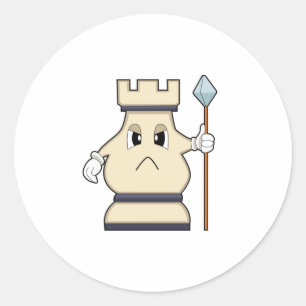 Chess piece Rook at Chess.PNG Classic Round Sticker