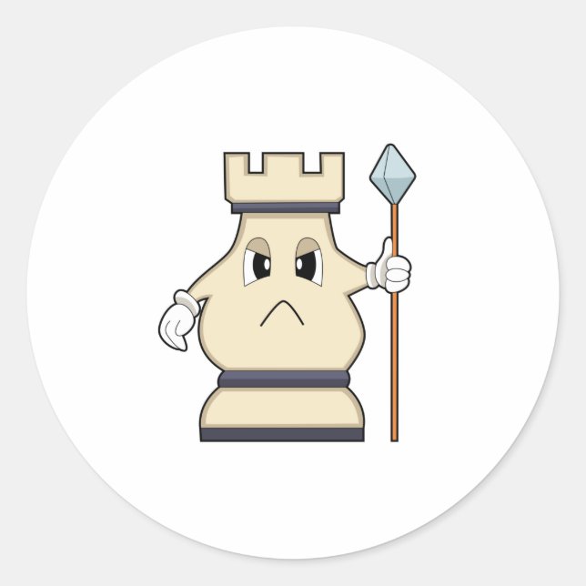 Chess piece Rook at Chess.PNG Classic Round Sticker (Front)