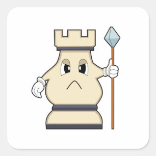 Chess piece Rook at Chess.PNG Square Sticker