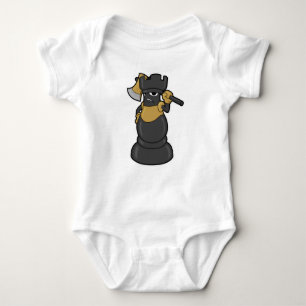 Chess piece Rook at Chess with Axe Baby Bodysuit