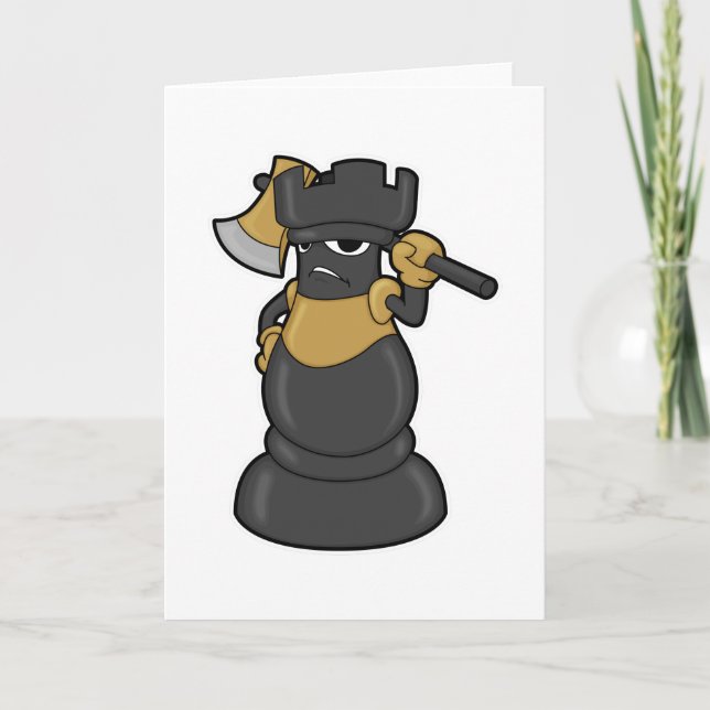 Chess piece Rook at Chess with Axe Card (Front)