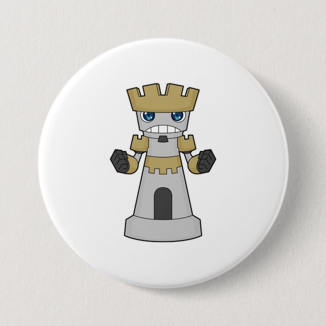 Chess piece Rook Chess 7.5 Cm Round Badge (Front)