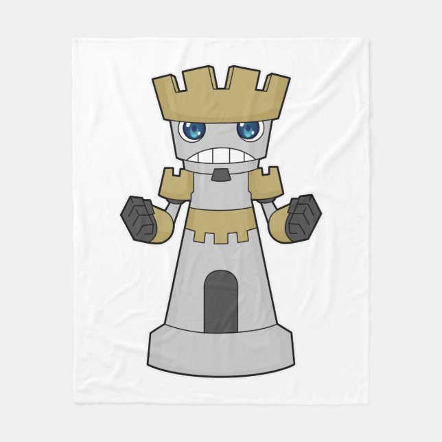 Chess piece Rook Chess Fleece Blanket (Front)
